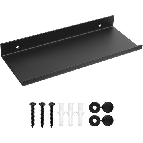 Petites Etagere Murale Noire, Petite Étagère Murale Etagere Noir Murale, Tablette Étagère Flottante, Étagère Murale Suspendue pour Salle de Bain Chambre à Couche Cuisine Bureau, 30 x 12 x 3,5 cm