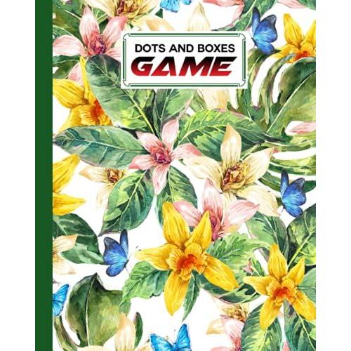 Dots And Boxes Game: Watercolor Florals Cover Dots & Boxes Activity Book - 120 Pages!, Dots And Boxes Game Notebook - Classic Pen & Paper Games (8.5 X 11 Inches) By Ariane Urban