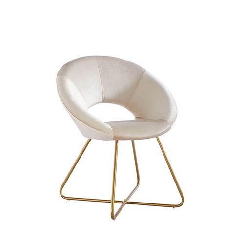 Home Deluxe Chaise De Salle À Manger 'selesa' -Couleur: Beige- Résilience: 120 Kg I Chaise En Velours, Chaise De Loisirs En Velours Et Métal, Chaise De Conférence, Chaise Pour La Chambre D'enfant