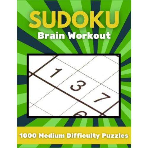 1000 Medium Difficulty Sudoku Puzzle Book For Seniors: Large Print Brain Training Sudoku Books For Adults 8.5x11
