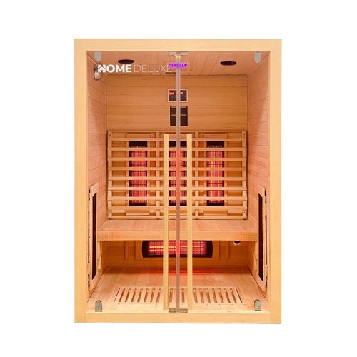 HOME DELUXE Cabine infrarouge 'SONORA M' Taille: 135 x 105 x 190 cm, pour 2 personnes I Sauna infrarouge, Cabine infrarouge en bois, Sauna cabine infrarouge, Cabine chauffante pour sauna