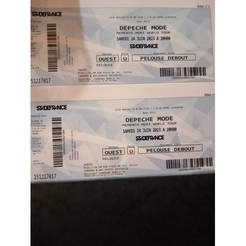 Vends Une Place Pelouse Pour Le Concert De Depeche Mode Au Stade De France Le 24/06 Vendue Prix D Achat 57 €