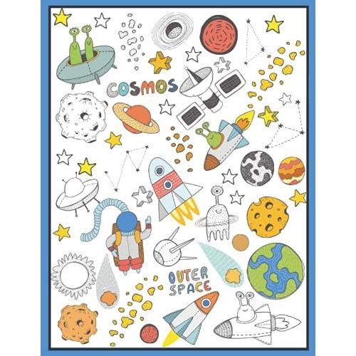 Space Alien Cosmos College Ruled Notebook 120 Pages: Out Of This World Large Notebook For Deep Thinking Writers