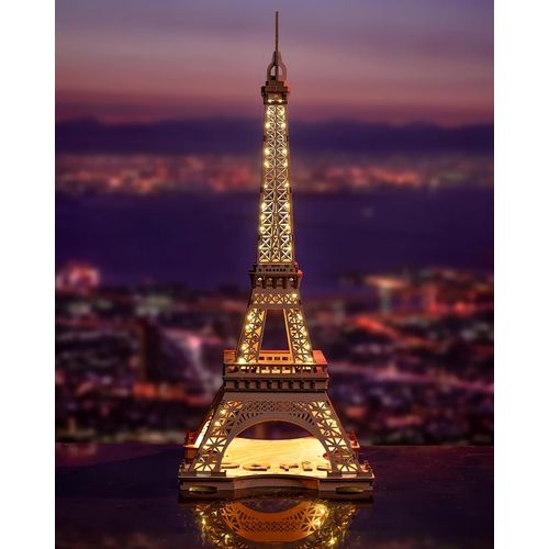 3d Puzzles La Nuit De La Tour Eiffel Kit De Construction De Maquettes En Bois Puzzles En Bois Modèles À Construire Pour Adultes Et Enfants Modèles Avec Lumières Led 164pcs (Tgl01)