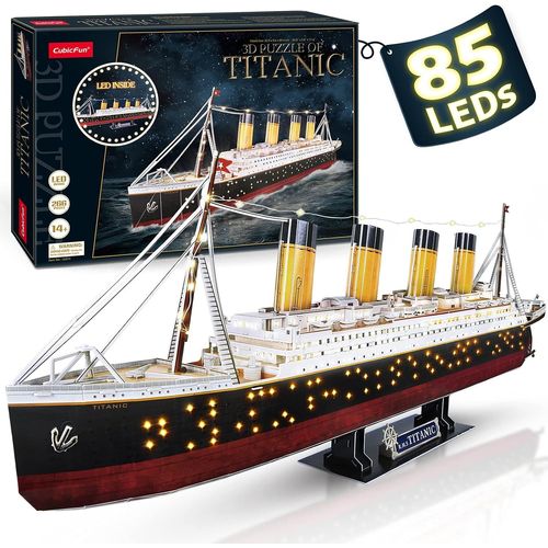 Puzzle 3d Led 88 Cm Titanic - Bateau Modèle De Titanic Jouets Pour Adultes Et Ados, 266 Pièces