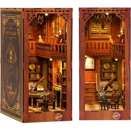 Diy Book Nook Kit, Maison De Poupée Miniature En Bois Avec Meubles Et Lumière Led, Puzzle 3d En Bois, Serre-Livres D'art, Kit De Construction Pour Les Personnes De Plus De 14 Ans