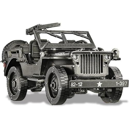 Puzzle 3d Metal Maquette Voiture Willys Mb, Puzzle 3d Voiture De Acier Inoxydable 430, Restauration 100%, Maquette Metal, Cadeau D'anniversaire Pour 3d Puzzle Adulte, 221 Pièces