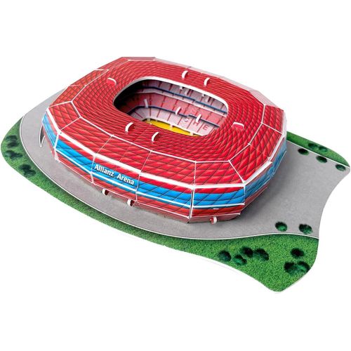 Mini Allianz Arena Stadium Puzzle 3d - Puzzle-Stade 3d - Petit Stade De Football 3d Pour Les Enfants Et Les Adultes - Mini Modèle De Stade De Football - Maquette De Construction - 26 Éléments