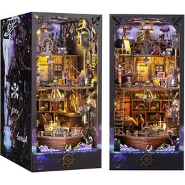 Diy Book Nook Kit, Maison De Poupée Miniature En Bois Avec Meubles Et Lumière Led, Puzzle 3d En Bois, Serre-Livres D'art, Kit De Construction Pour Les Personnes De Plus De 14 Ans
