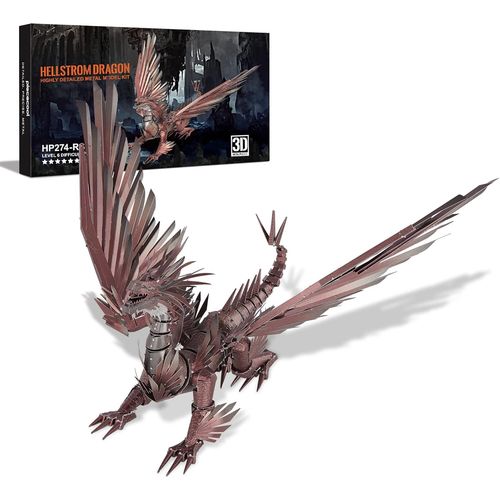 Puzzle 3d Metal Démons Anciens Dragons, Puzzle 3d Maquette Modèle Dragon De Acier Inoxydable 430, Restauration 100%, Maquette Metal, Cadeau D'anniversaire Pour 3d Puzzle Adulte, 203 Pièces