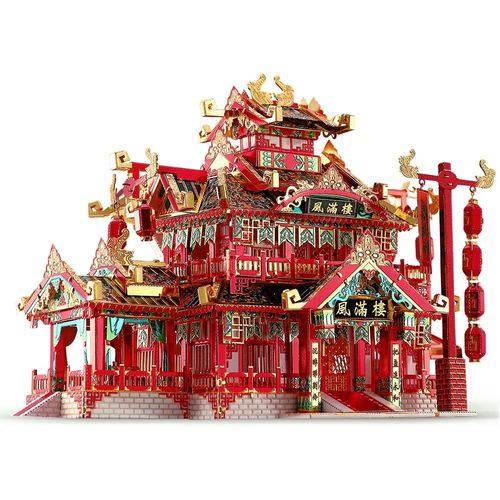 Puzzle 3d Metal Architecture Ancienne Hôtel, Maquette Maison A Construire De Acier Inoxydable 430, Restauration 100%, Maquette Metal, Cadeau D'anniversaire Pour 3d Puzzle Adulte, 215 Pièces