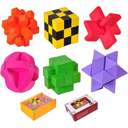 3d Casse-Tête En Bois Puzzle Logic Puzzles, Jigsaw Jouet Éducatif Cadeau-Jouets, Iq Test Challenge Jouet Jeu De Cerveau Imbriqués Pour Enfants Adolescents Adultes