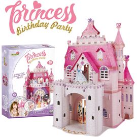 Princess Birthday Party Puzzle 3d - Maison De Poupées Pour Filles - 95 Pièces, 524 Autocollants En Verre - 5 Ans Ou Plus, E1622h, Multicolore, Taille Unique