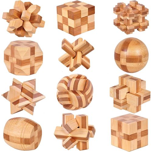 3d Casse-Tête En Bois Puzzle Logic Puzzles, Jigsaw Jouet Éducatif Cadeau-Jouets, Iq Test Challenge Jouet Jeu De Cerveau Imbriqués Pour Enfants Adolescents Adultes