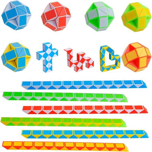 Jouets De Fête Pour Enfants ¿ Lot De 12 Cubes De 24 Cubes Magiques En Forme De Serpent ¿ Mini Casse-Tête À Torsion Rapide ¿ Cadeau Pour Enfants