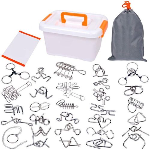 30 Pièces Casse-Tête-Métal En Réflexion Iq Jouets De Renseignement Puzzle 3d Jouet Cadeau Pour Adulte Enfant