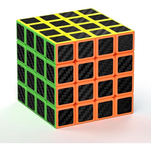 Speed Cube Magique Cube De Vitesse, Autocollant De Fibre Carbone Magic Cube Pour Débutants Et Utilisateurs Avancés, Cadeau Pour Enfants Les Adolescents Adultes(4x4x4)