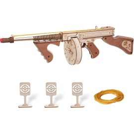 Puzzle En Bois 3d, Kits De Modèle En Bois Pour Adultes À Construire, Jouet De Sous-Mitrailleuse Thompson Avec Bande En Caoutchouc Pour Garçon, Décoration Créative À La Maison Lqb01