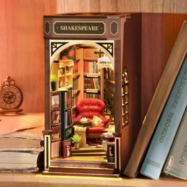 Book Nook Kit Maison Miniature À Construire Diy Maquette Adulte Avec Led Lumières Décoration De Bibliothèque Livre Salon Booknook Puzzle 3d Bois Serre-Livres Diorama Idée Cadeau Femme (Tgb07)