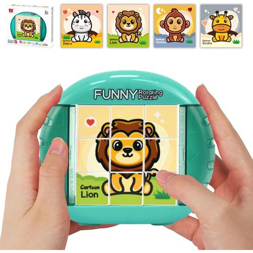 Jouets 4 En 1 Puzzle 9 Pièces, Animaux Puzzle Cube, Puzzle Tournant, Puzzle Montessori, Jeux De Patience Pour Enfants, Jouets Éducatifs, Puzzle Enfant Cadeau Pour Enfants De 2 3 4 5 6 Ans