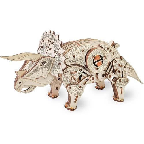 Dinosaure Triceratops 3d Mécanique En Bois-Puzzle Pour Adultes Et Adolescents-Assemblage Sans Colle-283 Pièces