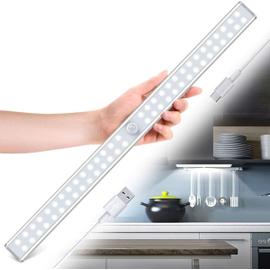 Acheter 1PC 110-400mm détecteur de mouvement LED sous armoire lumière USB  rechargeable LED veilleuse pour placard, armoire, cuisine, armoire, placard