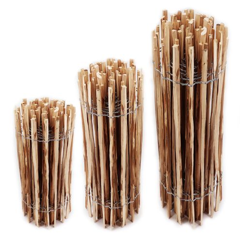 25m Clture Ganivelle 50cm De Haut I Espacement Des Piquets 4-6cm I Clture En Noisetier I Blocage Naturel Des Champignons Et Des Insectes I Clture En Bois Durable Avec Double Harnais Mtallique I