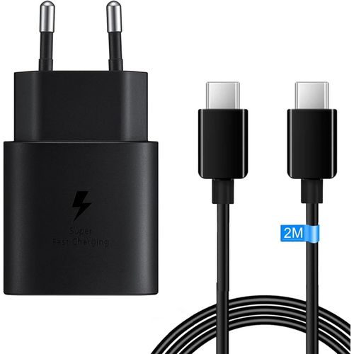 25w Super Fast Charging Usb C Charger With 2m Cable For Samsung Galaxy A55 5g A54 A53 A52 A35 A34 A33 A25 A23 A16 A15 A14 A05s A04s, S25 S24 S23 S22 S22 21 S2 0 S10, M55 M53 M34 M33 M15, Tab A9 Tab A