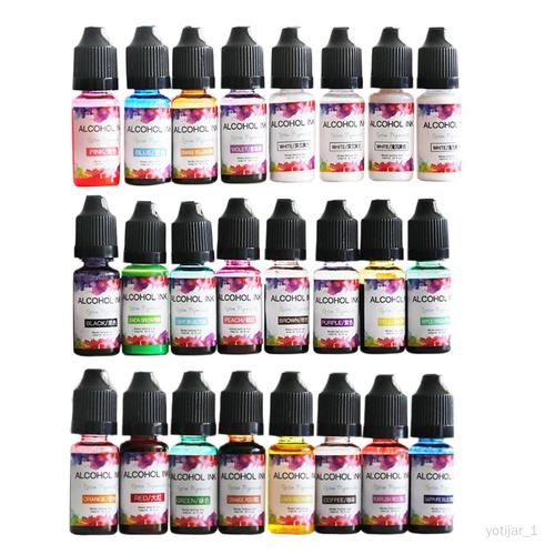 26 Bouteilles Encre D'alcool Ink Pour La Peinture De Rsine Epoxy Peinture De Couleur Pigment Liquide