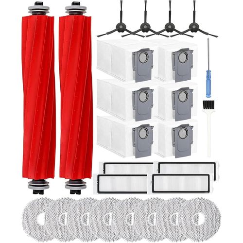 26 Pices Accessoires Pour Roborock Qrevo/P10 Set D'Accessoires Robot Aspirateur- Pices De Rechange Avec 2 Brosses Principales, 6 Sacs  Poussire, 8 Serpillires, 4 Filtres, 4 Br[SSE7114803]