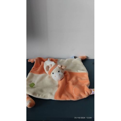 Doudou Plat Vache Gipsy Broderies Feuilles