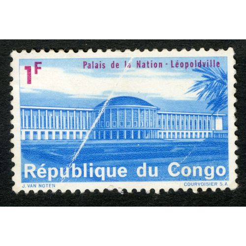 Timbre Non Oblitéré République Du Congo, Palais De La Nation - Léopoldville, 1 F