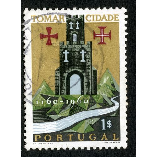 Timbre Oblitéré Portugal, Tomar Cidade 1160 - 1960, 1s