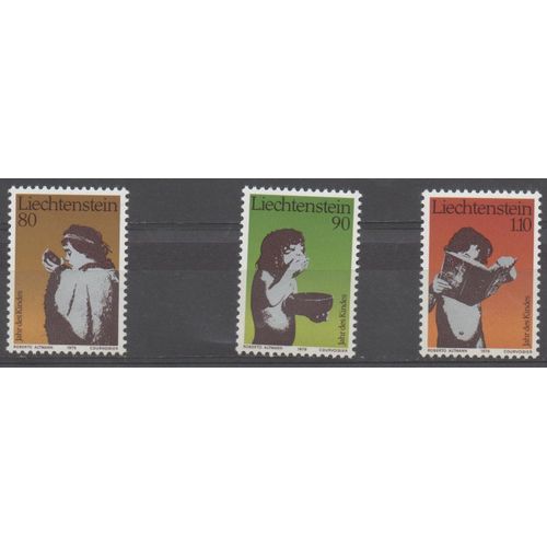 Liechtenstein Timbres Protection De L' Enfance