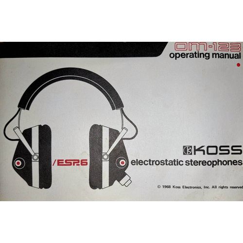 Manuel casque audio KOSS ESP6 1968