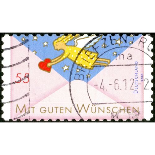 Timbre Oblitéré Deutschland, Mit Guten Wünschen, 2010, 55
