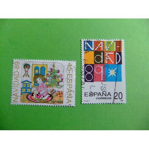 31 Espagne 1989 / Noël / Edifil 3036 / 3037 Fu Yvert 2651 / 2652 Fu