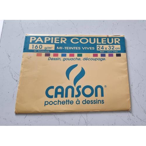 Lot De 8 Feuilles Papier Canson Couleur