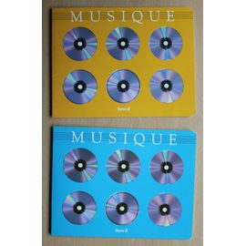 Lot De 2 Petits Cahiers De Musique Clairefontaine Force 8 - 22 X 17 Cm 16 Pages : Bleu + Jaune