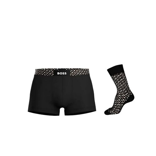 Boxer Boss Monogramme Homme Noir