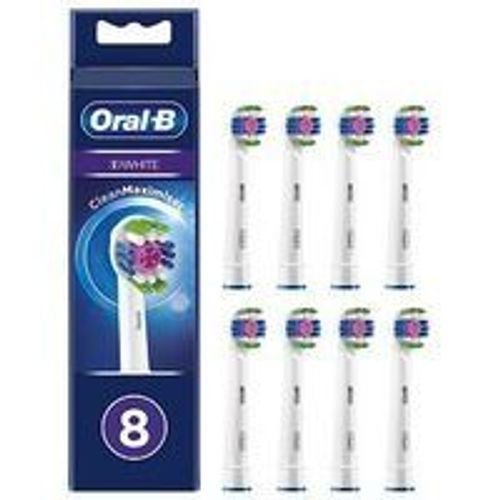 ORAL-B 3D White CleanMaximiser Têtes de brosse de rechange, blanc (lot de 8)