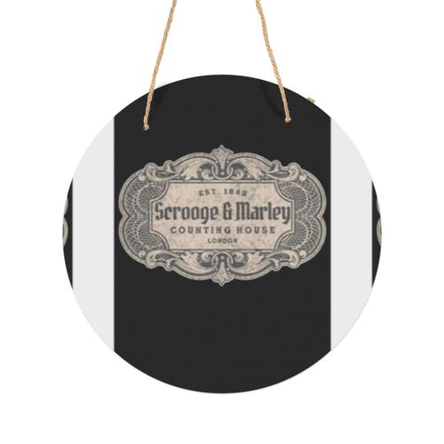 Panneau Métallique Rond Scrooge Marley Counting House Londres Est. 1843 en Aluminium 29cm - Impression Décorative Murale pour Maison, Bar, Café