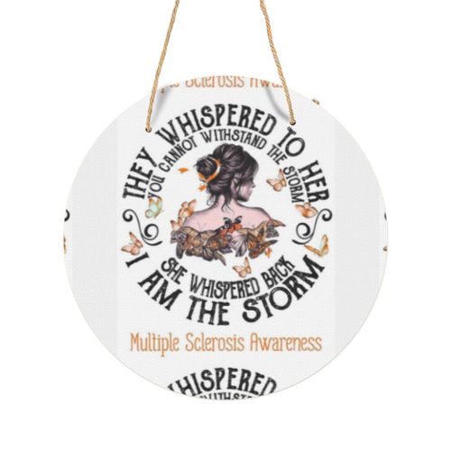 Panneau Métallique Rond Femmes guerrières contre la sclérose en plaques Je suis la tempête en Aluminium 29cm - Impression Décorative Murale pour Maison, Bar, Café