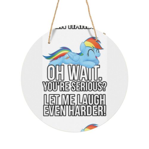 Panneau Métallique Rond Tu es sérieux My Little Pony MLP Rainbow Dash Personnage L'amitié est une idée de cadeau magique pou en Aluminium 29cm - Impression Décorative Murale pour Maison...
