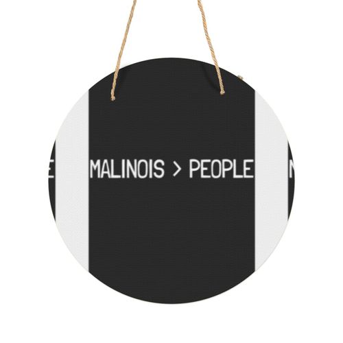 Panneau Métallique Rond Malinois plus grand que les gens drôle introverti cadeau de chien malinois belge en Aluminium 29cm - Impression Décorative Murale pour Maison, Bar, Café