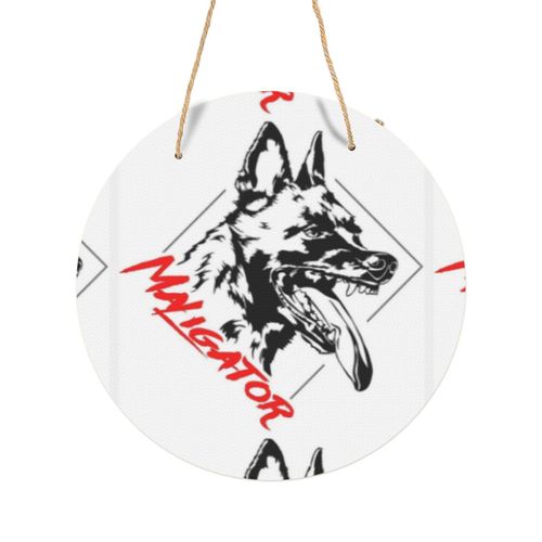 Panneau Métallique Rond Maligator Malinois belge Portrait en Aluminium 29cm - Impression Décorative Murale pour Maison, Bar, Café