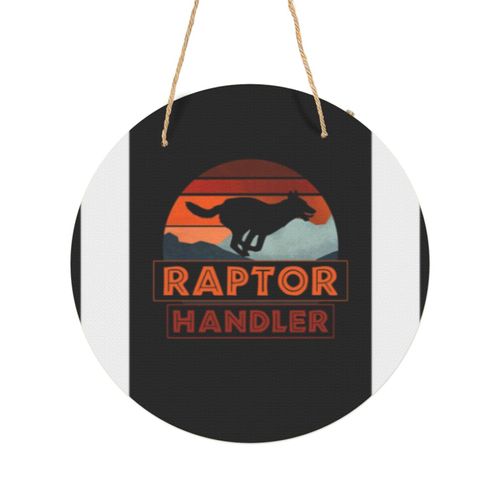 Panneau Métallique Rond Raptor Handler Malinois belge Maliraptor Cadeau en Aluminium 29cm - Impression Décorative Murale pour Maison, Bar, Café