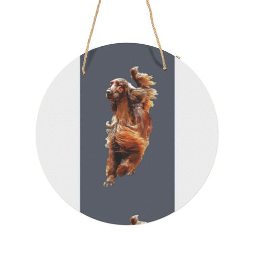 Panneau Métallique Rond Chien glamour Setter irlandais ! en Aluminium 29cm - Impression Décorative Murale pour Maison, Bar, Café