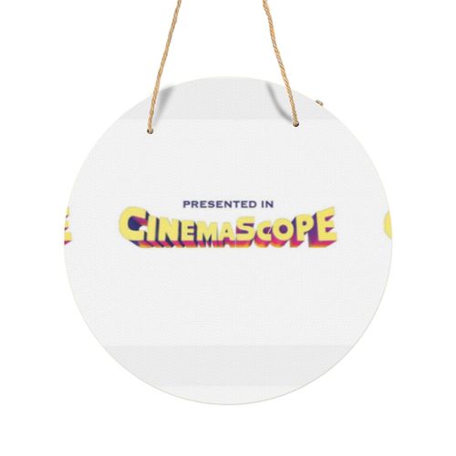 Panneau Métallique Rond Présenté en cinémascope Hollywood Retro Logo en Aluminium 29cm - Impression Décorative Murale pour Maison, Bar, Café