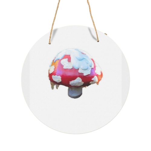 Panneau Métallique Rond Champignon du parc à thème Efteling Sprookjesbos Musikanten en Aluminium 29cm - Impression Décorative Murale pour Maison, Bar, Café